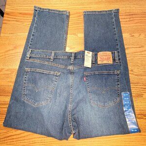 Levi's 505 Regular Fit Straight Leg Blue Denim Stretch Men's Jean Size 38x30 NWT